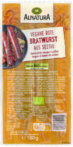 Alnatura Bio Vegane Rote Bratwurst aus Seitan (ungekühlt)