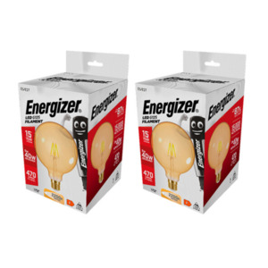 LED-Leuchtmittel E27 Gold G125, 2er Set – Energieeffizienzklasse F