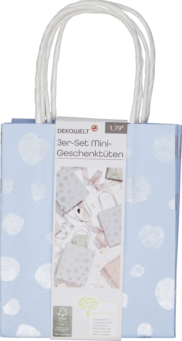 Bild 3 von DEKOWELT 3er Set Mini-Geschenktüten