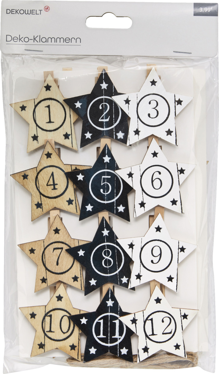 Bild 1 von DEKOWELT ADVENTSKALENDER-KLAMMERN