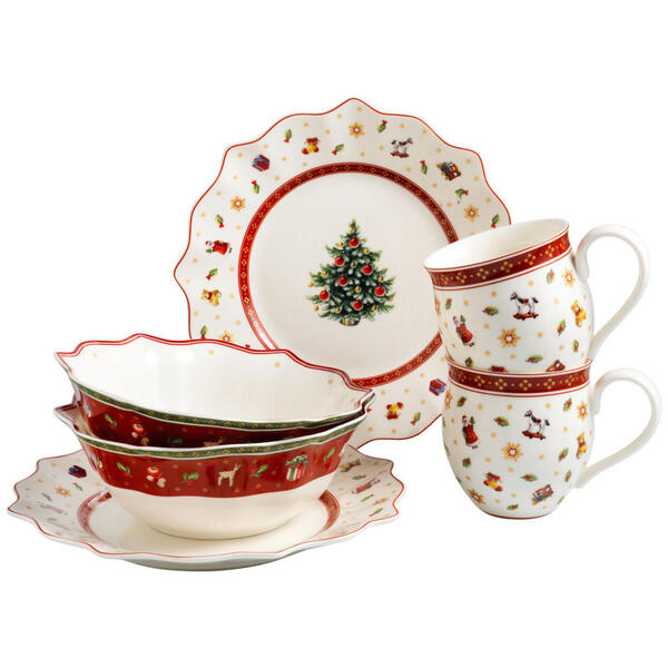 Bild 1 von Villeroy & Boch Fine china frühstücksset , 14-8585-7282 , Rot , Keramik , Weihnachten , 440 ml,750 ml , 25x14x36 cm , 003407049701