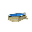 Bild 1 von Karibu Massivholzpool-Set 'Modell 4 A' 400 x 610 x 124 cm mit Edelstahlleiter und Holzleiter