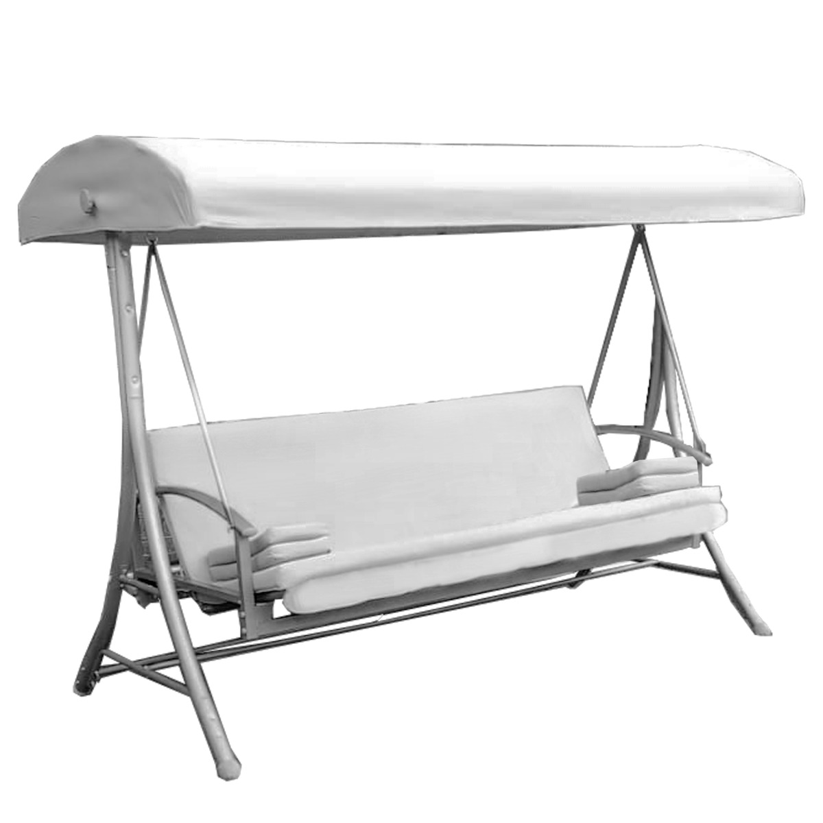 Hollywoodschaukel 'Sophia' 3Sitzer grau 228 x 167 x 120 cm von toom