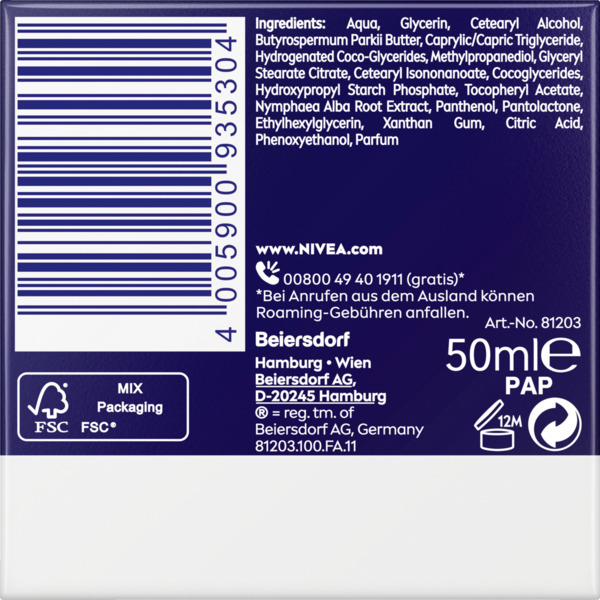 Bild 3 von NIVEA Gute Nacht Pflege 24h Feuchtigkeit + Regeneration für jeden Hauttyp, 50 ml