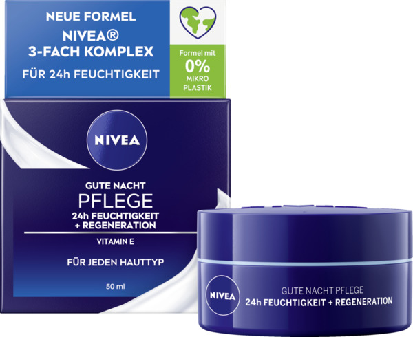 Bild 4 von NIVEA Gute Nacht Pflege 24h Feuchtigkeit + Regeneration für jeden Hauttyp, 50 ml