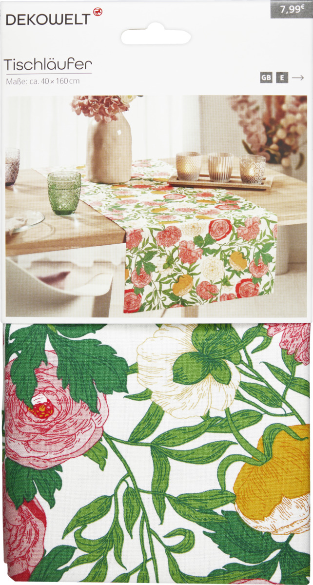 Bild 2 von DEKOWELT Tischläufer Eukalyptus + Ranunkel 40x160cm