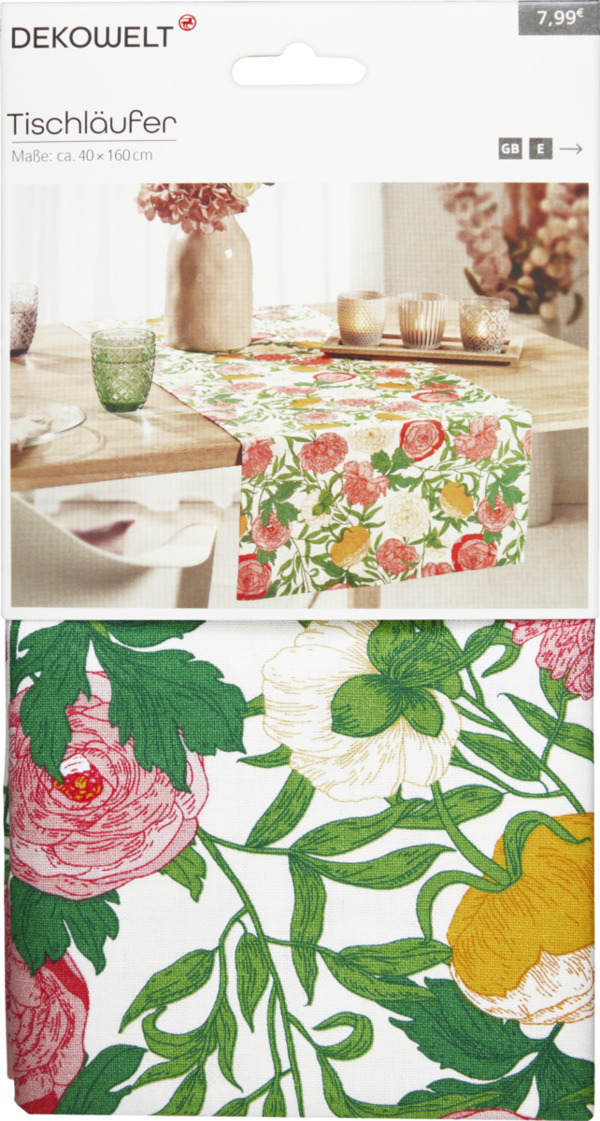 Bild 2 von DEKOWELT Tischläufer Eukalyptus + Ranunkel 40x160cm