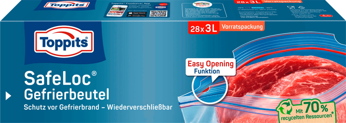 Bild 1 von Toppits Gefrierbeutel 3 L mit Doppelverschluss