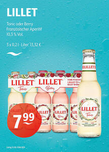 LILLET Tonic oder Berry Französischer Aperitif 10,3 % Vol.