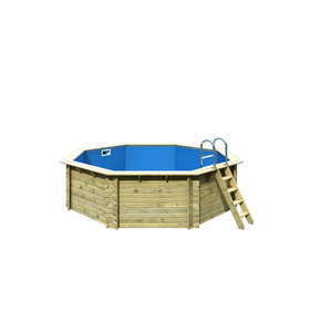 Karibu Massivholzpool-Set 'Modell 2 A' 470 x 470 x 124 cm mit Edelstahlleiter und Holzleiter