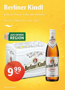 Berliner Kindl Jubiläums Pilsener, Radler oder Alkoholfrei