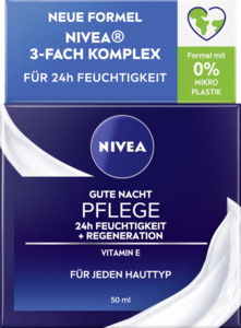 NIVEA Gute Nacht Pflege 24h Feuchtigkeit + Regeneration für jeden Hauttyp, 50 ml