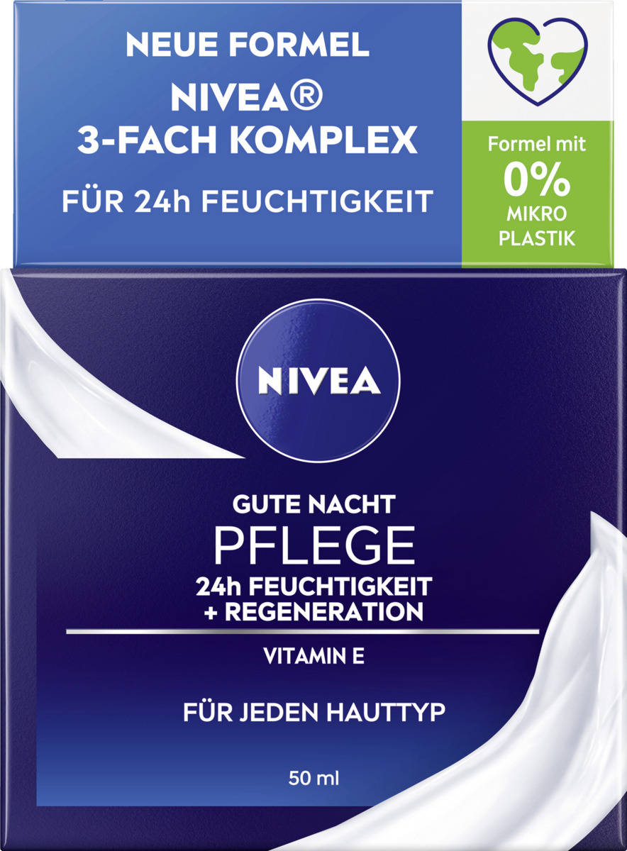 Bild 1 von NIVEA Gute Nacht Pflege 24h Feuchtigkeit + Regeneration für jeden Hauttyp, 50 ml