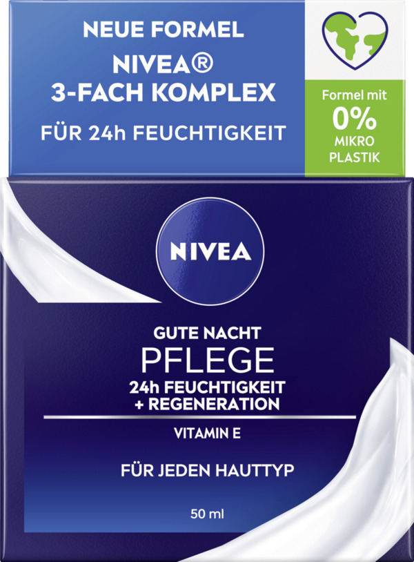 Bild 1 von NIVEA Gute Nacht Pflege 24h Feuchtigkeit + Regeneration für jeden Hauttyp, 50 ml