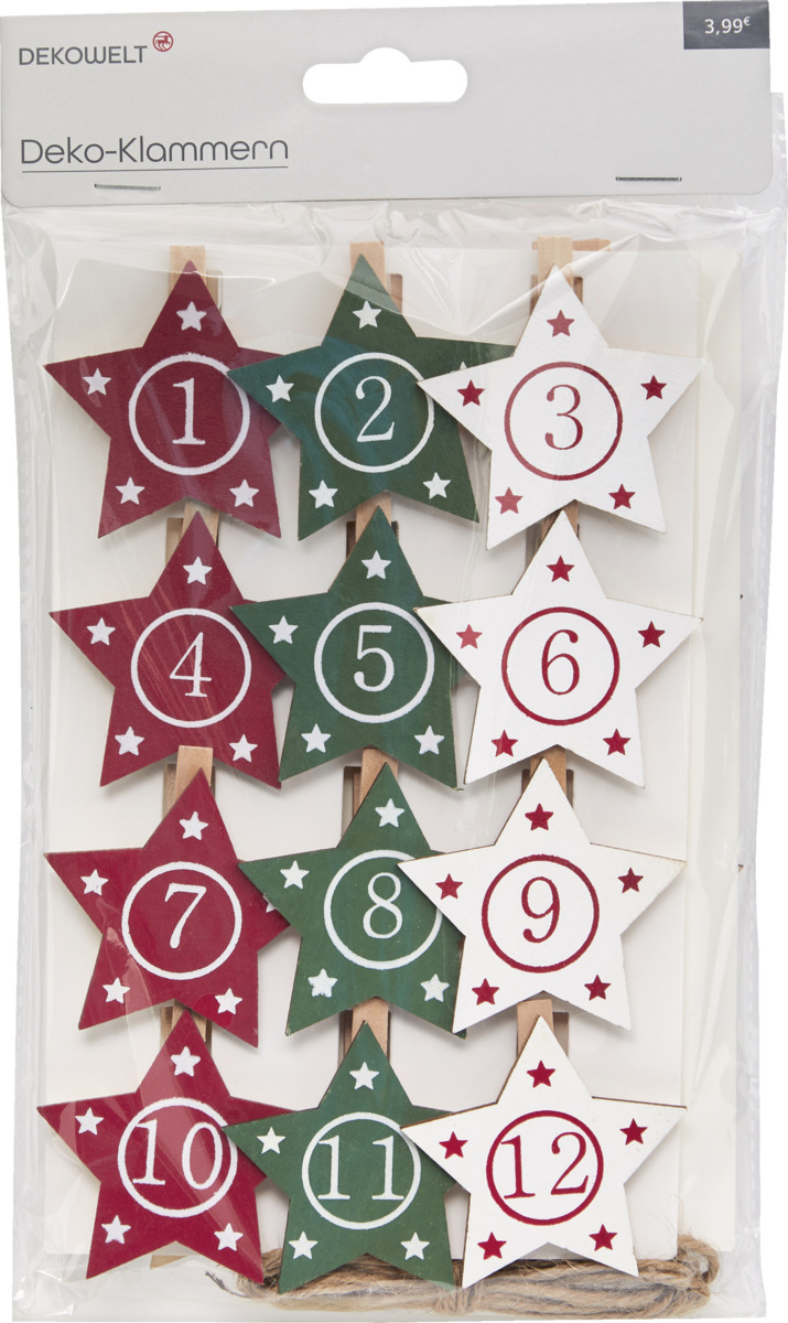 Bild 2 von DEKOWELT ADVENTSKALENDER-KLAMMERN