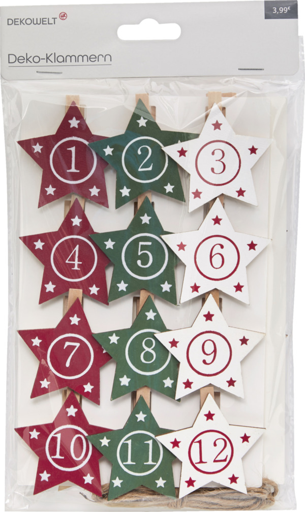 Bild 2 von DEKOWELT ADVENTSKALENDER-KLAMMERN