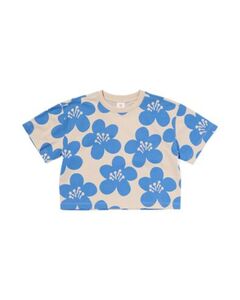 Kinder-T-Shirt mit Blumenmuster beige