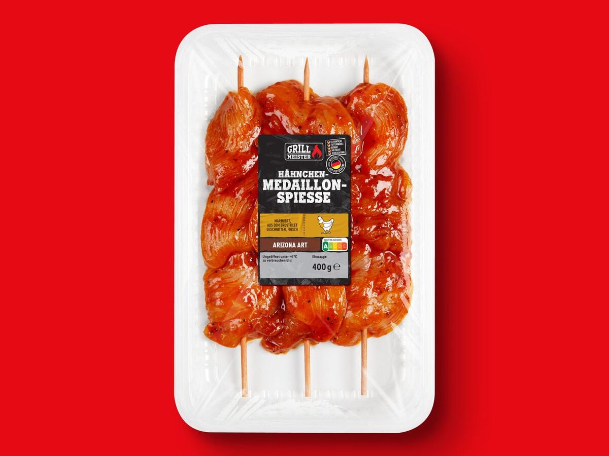 Bild 1 von Grillmeister Hähnchen-Medaillonspieße,  400 g