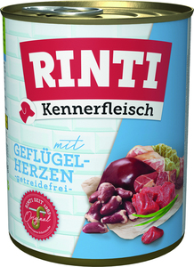 Rinti Kennerfleisch Adult Geflügelherzen 800 g bei Kartonabnahme