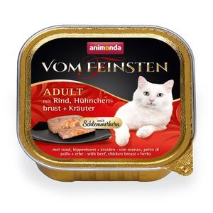 Animonda vom Feinsten mit Rind, Hühnerbrust & Kräuter Katzenfutter 100g