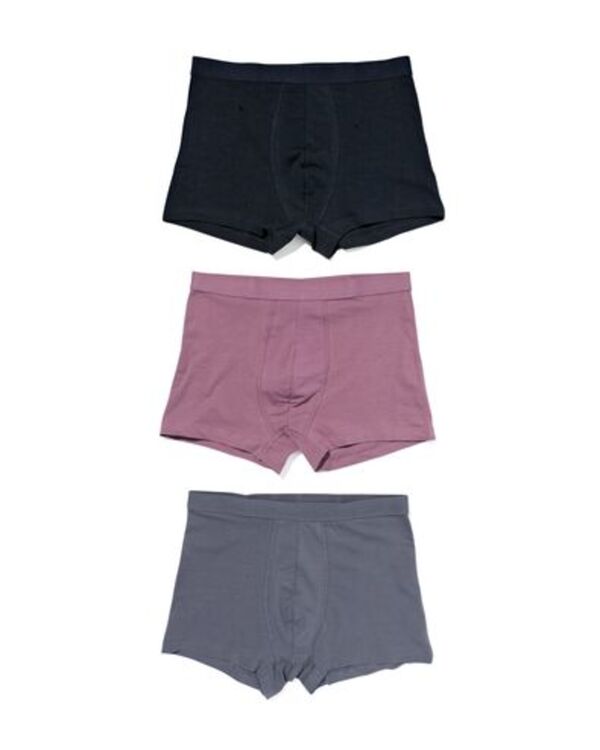 Bild 1 von 3er-Pack Herren-Boxershorts, kurz, Baumwolle/Elasthan violett