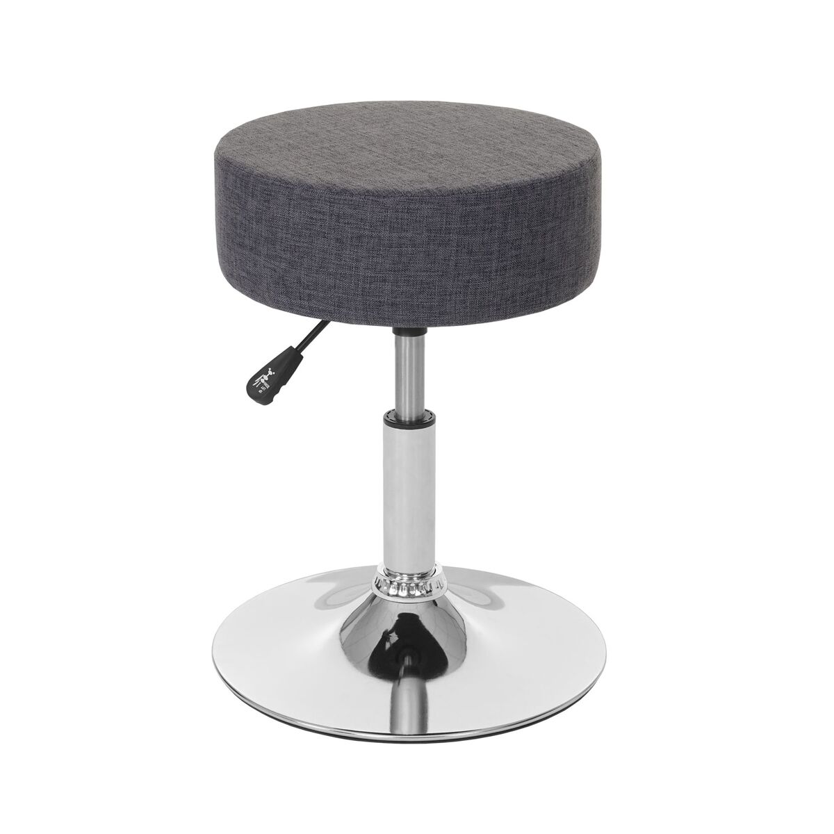 Bild 1 von Hocker MCW-C22, Sitzhocker Schminkhocker, höhenverstellbar Ø 35cm ~ Textil, grau