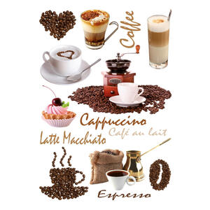 Dekosticker Kaffee Bunt B/l: Ca. 50x70 Cm