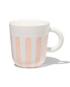 Becher, 280 ml, Kombigeschirr, New Bone China, weiß-rosa