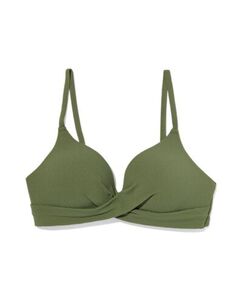 Damen-Bikinioberteil, ohne Bügel graugrün