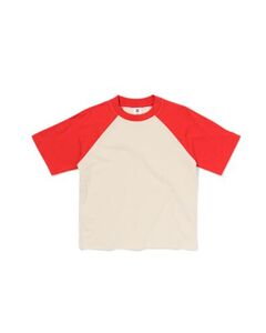 Kinder-T-Shirt mit Colourblocking-Design eierschalenfarben