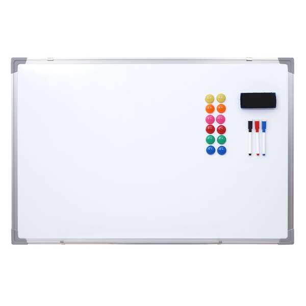 Bild 1 von Whiteboard MCW-C84, Magnettafel Memoboard Pinnwand, inkl. Zubehör ~ 90x60cm