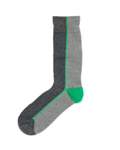 Herren-Socken, mit Baumwollanteil, Colourblocking graumeliert