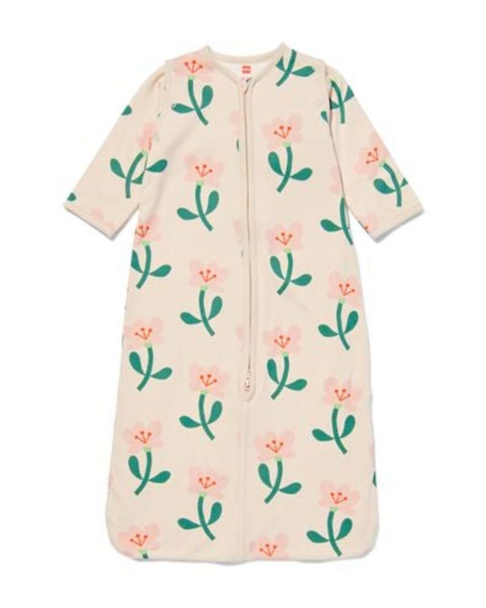 Bild 1 von Baby-Schlafsack, Druckknopf-Ärmel, Baumwolle, Blumen eierschalenfarben