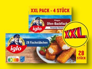 Iglo Fisch-/Backfisch-Stäbchen/Filegro Ofen-Backfisch XXL