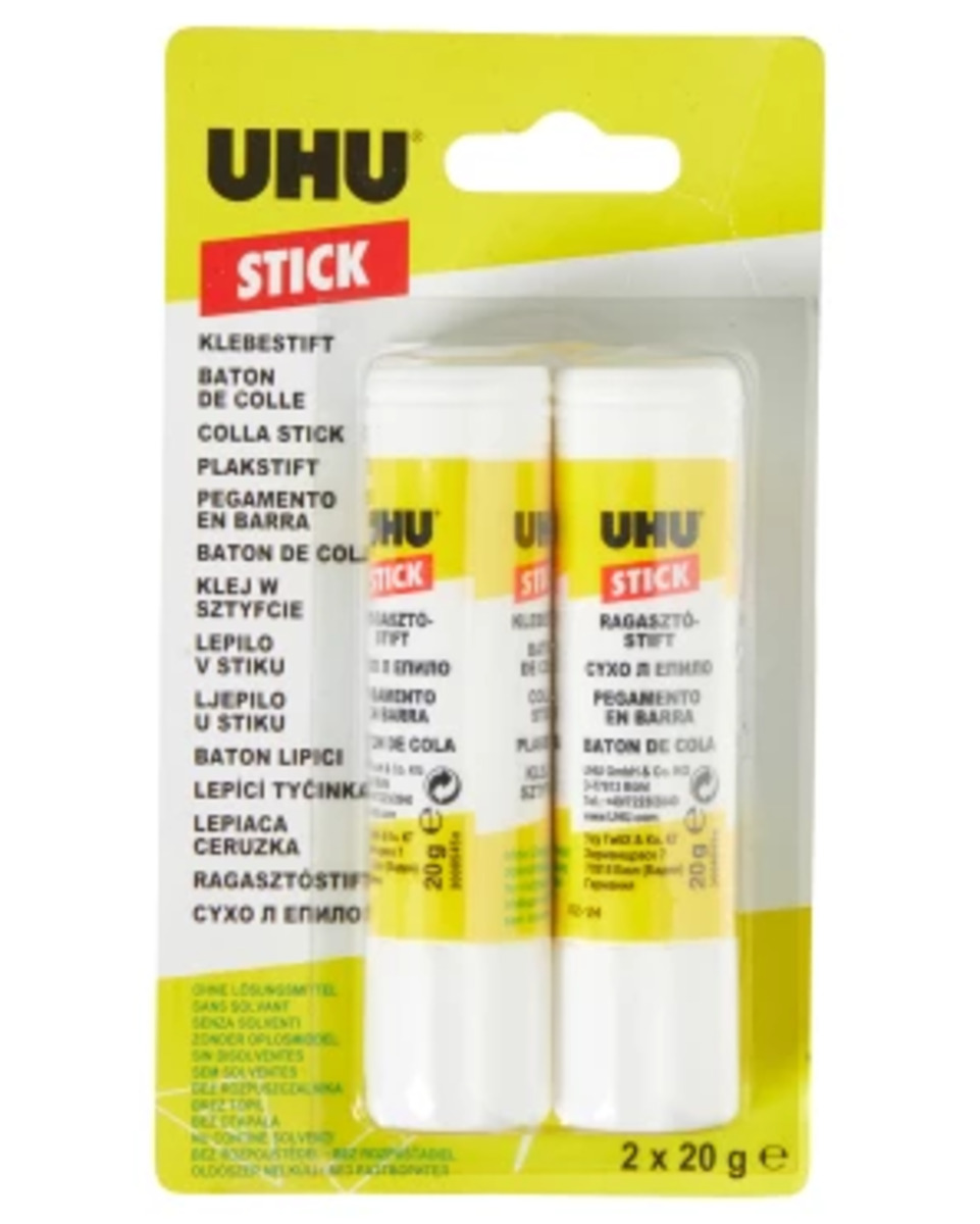 Bild 1 von UHU Stick Klebestift, 0,04 kg, 2er-Pack, transparent
