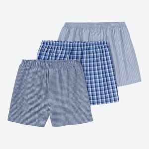 Herren-Webboxershorts in modernem Look, 3er-Pack, Blue