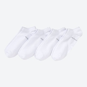 Damen-Sneaker-Socken mit Glitterstreifen, 4er-Pack, White