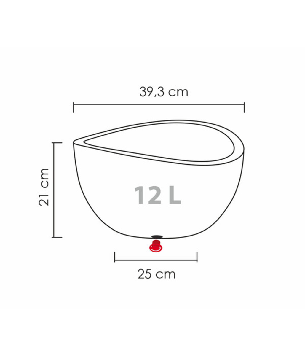 Bild 3 von Scheurich Kunststoff-Topf Wave Globe, rund, ca. Ø39,3/H21 cm