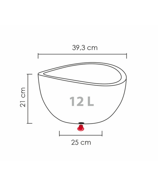 Bild 3 von Scheurich Kunststoff-Topf Wave Globe, rund, ca. Ø39,3/H21 cm