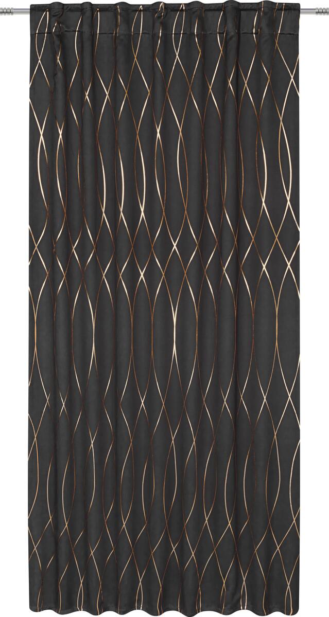 Bild 1 von Verdunkelungsvorhang Glamour Schwarz ca. 140x245cm, Schwarz, Kupferfarben