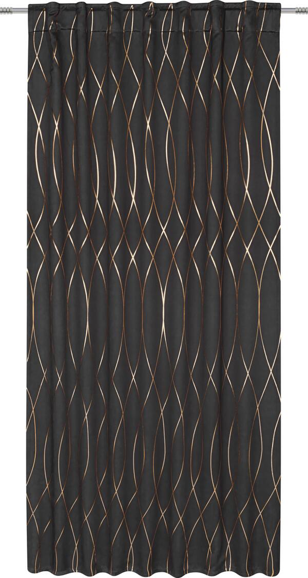 Bild 1 von Verdunkelungsvorhang Glamour Schwarz ca. 140x245cm, Schwarz, Kupferfarben