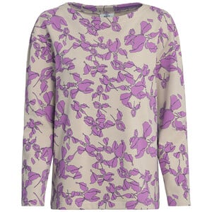 Damen Sweatshirt mit Blumen-Print HELLLILA / BEIGE