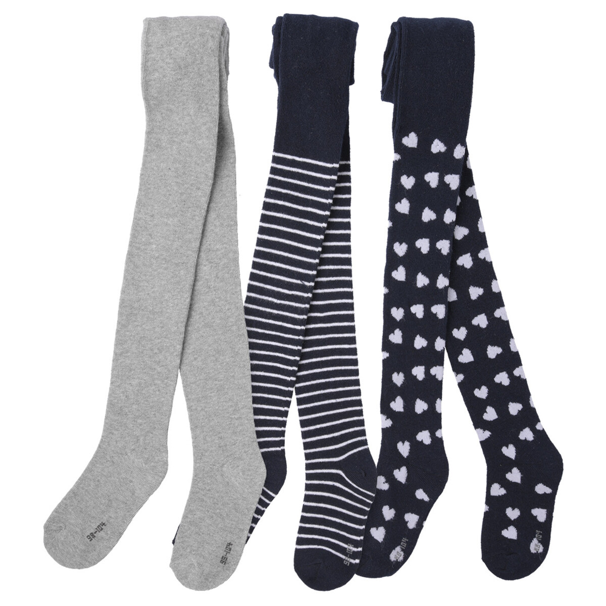 Bild 1 von 3 Mädchen Strumpfhosen mit Bio-Baumwolle DUNKELBLAU / WEISS / HELLGRAU