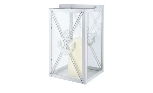 Bild 2 von Laterne ¦ weiß ¦ Glas , Metall, Metall, Glas  ¦ Maße (cm): B: 17 H: 26,5 T: 16,3 Dekoration > Laternen & Windlichter - Möbel Kraft