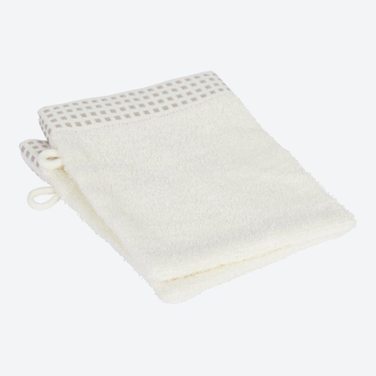 Bild 1 von Frottee-Waschhandschuh, MODERN, 16x21cm, 2er-Pack, Ecru
