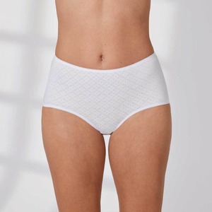 Damen-Taillenslip mit schickem Lochmuster, 2er-Pack, White