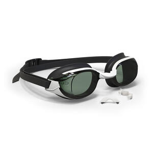 Schwimmbrille Einheitsgrösse getönt - BFit schwarz/weiss Schwarz|weiß