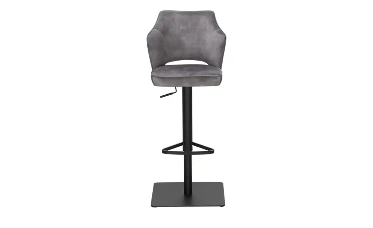 Bild 3 von Primo Barhocker in samtigem Velours Ginger ¦ grau ¦ Maße (cm): B: 47,5 H: 112,5 T: 51 Polstermöbel > Hocker > Barhocker - Möbel Kraft