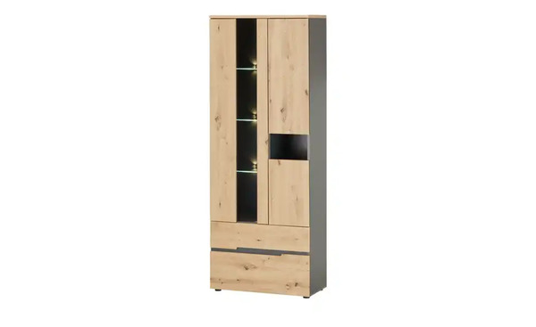 Bild 1 von Vitrine ¦ holzfarben ¦ Maße (cm): B: 75 H: 197 T: 38 Kommoden & Sideboards > Vitrinen - Möbel Kraft