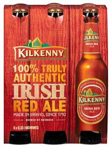 KILKENNY oder GUINNESS Irisches Bier, Packg. 6 x 0,33-l-Fl.